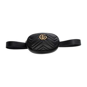 GG Calfskin Matelasse GG Marmont Belt Bag Black